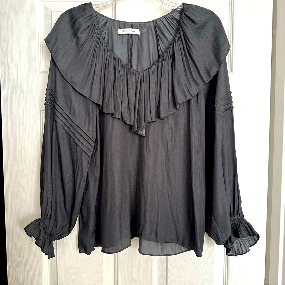 Steel gray shiny top - size S